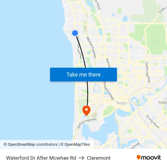 Waterford Dr After Mcwhae Rd to Claremont map