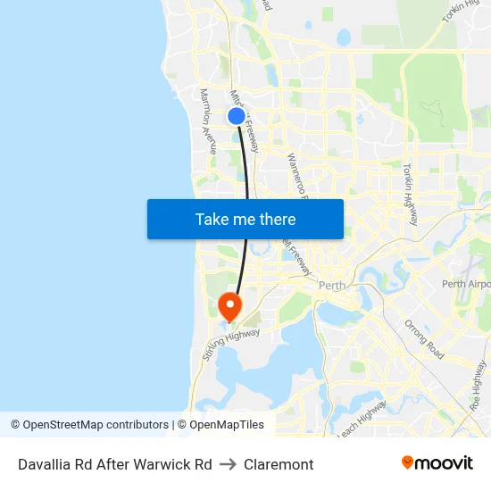 Davallia Rd After Warwick Rd to Claremont map