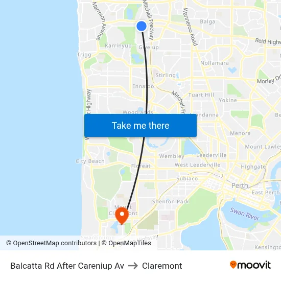 Balcatta Rd After Careniup Av to Claremont map