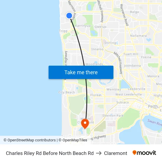 Charles Riley Rd Before North Beach Rd to Claremont map