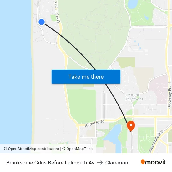 Branksome Gdns Before Falmouth Av to Claremont map