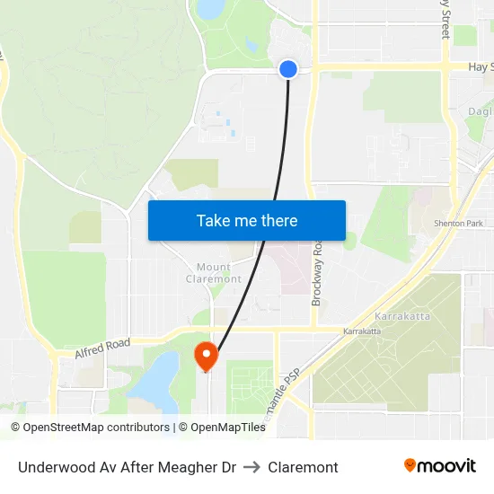 Underwood Av After Meagher Dr to Claremont map
