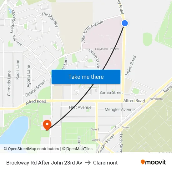 Brockway Rd After John 23rd Av to Claremont map