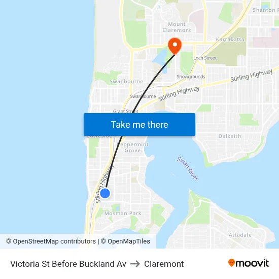 Victoria St Before Buckland Av to Claremont map