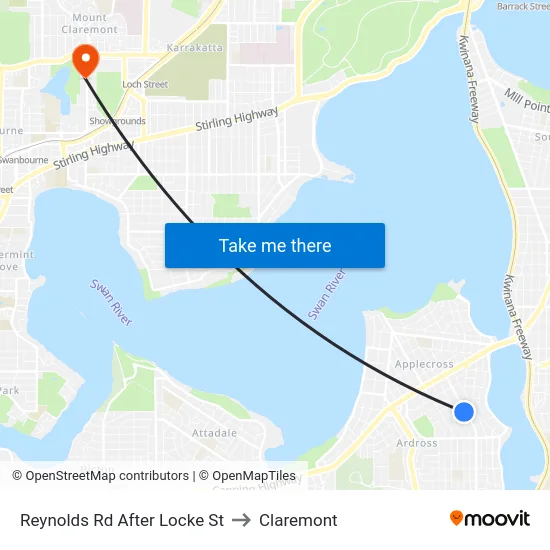 Reynolds Rd After Locke St to Claremont map