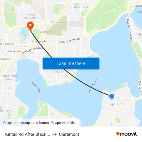 Kintail Rd After Stack L to Claremont map