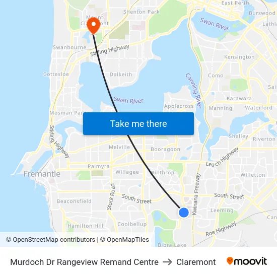 Murdoch Dr Rangeview Remand Centre to Claremont map