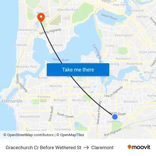 Gracechurch Cr Before Wethered St to Claremont map