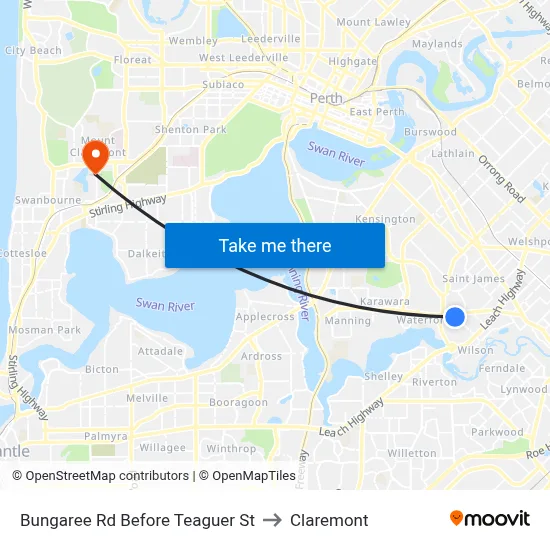 Bungaree Rd Before Teaguer St to Claremont map