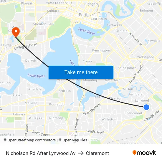 Nicholson Rd After Lynwood Av to Claremont map