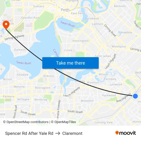 Spencer Rd After Yale Rd to Claremont map