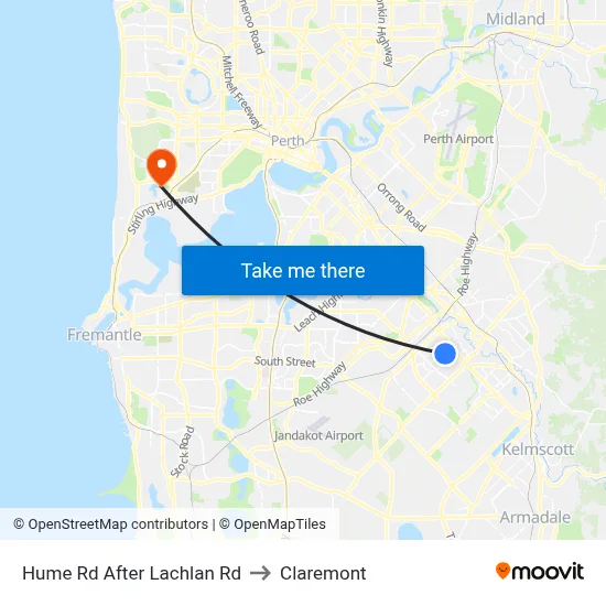 Hume Rd After Lachlan Rd to Claremont map