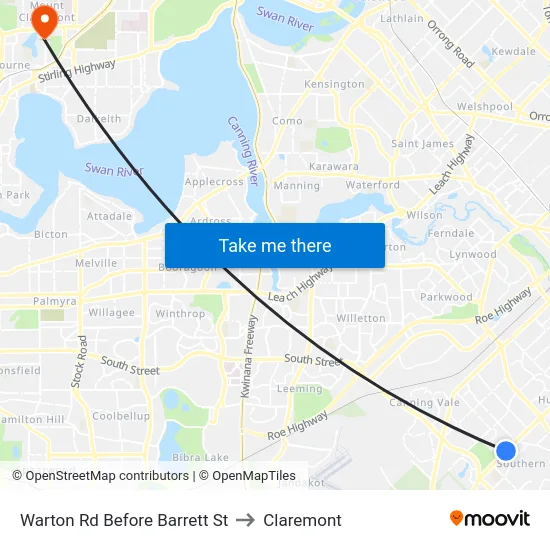 Warton Rd Before Barrett St to Claremont map