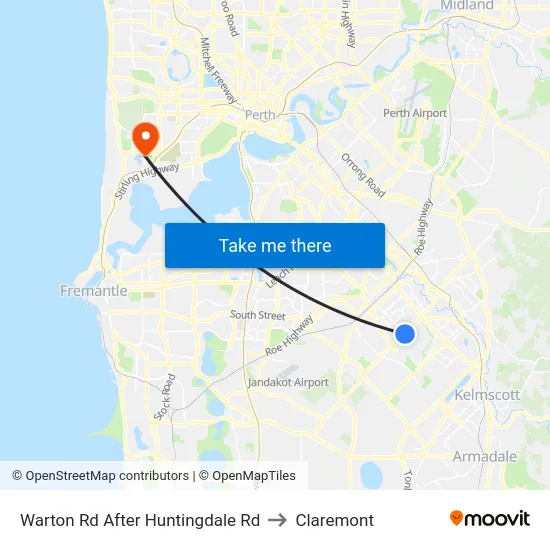 Warton Rd After Huntingdale Rd to Claremont map