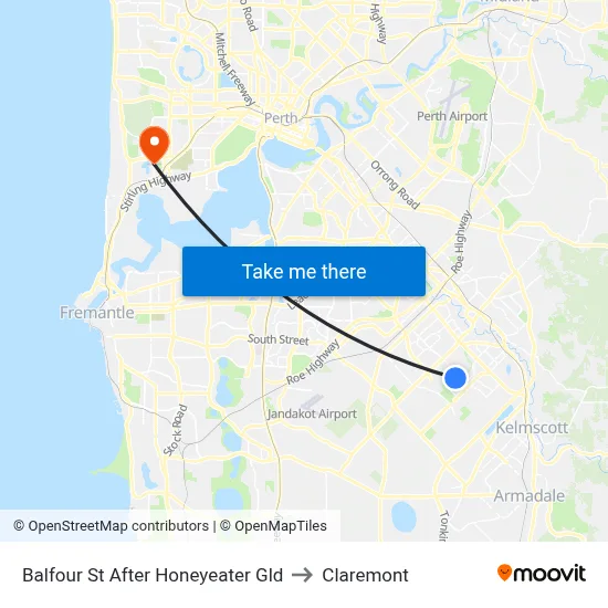 Balfour St After Honeyeater Gld to Claremont map
