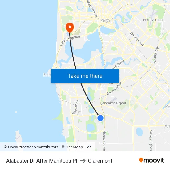 Alabaster Dr After Manitoba Pl to Claremont map