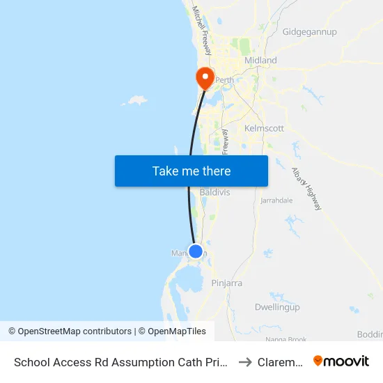 School Access Rd Assumption Cath Prim Sch to Claremont map