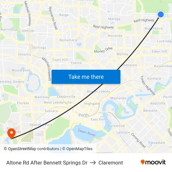 Altone Rd After Bennett Springs Dr to Claremont map