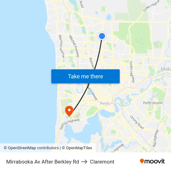 Mirrabooka Av After Berkley Rd to Claremont map
