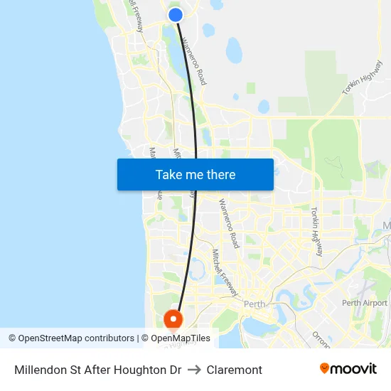 Millendon St After Houghton Dr to Claremont map