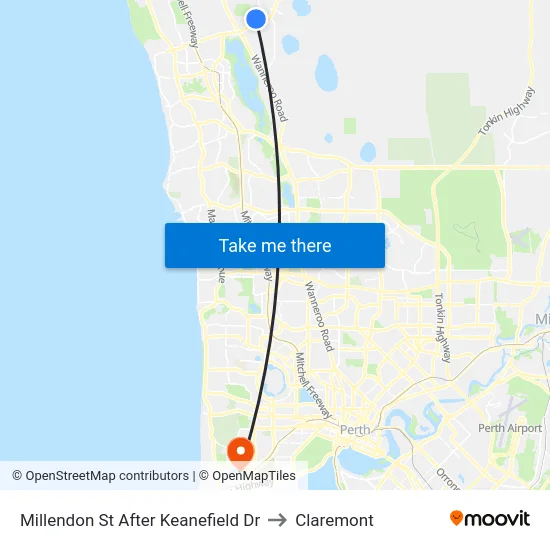Millendon St After Keanefield Dr to Claremont map