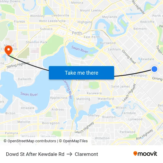 Dowd St After Kewdale Rd to Claremont map