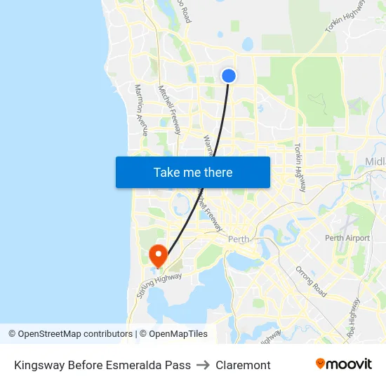 Kingsway   Before Esmeralda Pass to Claremont map