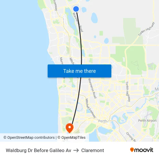 Waldburg Dr Before Galileo Av to Claremont map