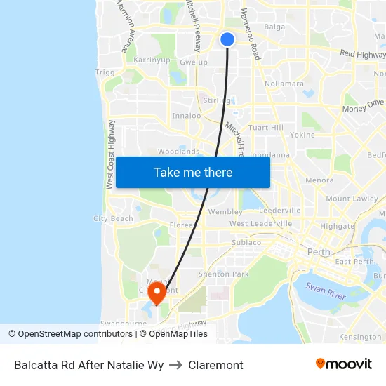 Balcatta Rd After Natalie Wy to Claremont map