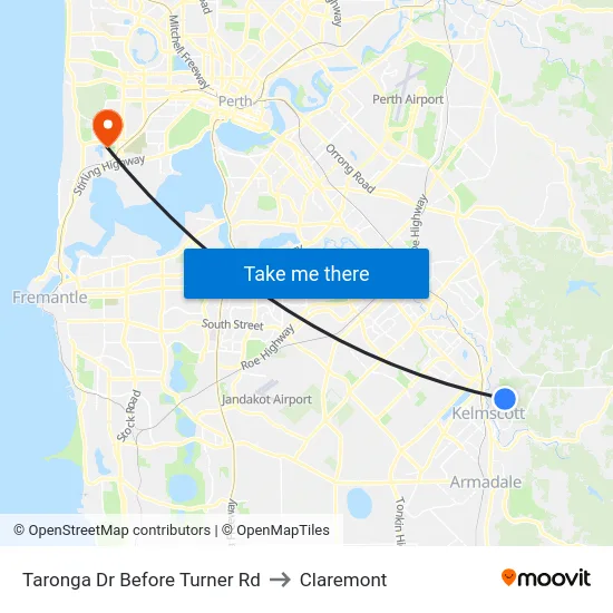 Taronga Dr Before Turner Rd to Claremont map
