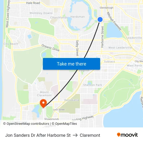 Jon Sanders Dr After Harborne St to Claremont map