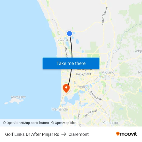 Golf Links Dr After Pinjar Rd to Claremont map