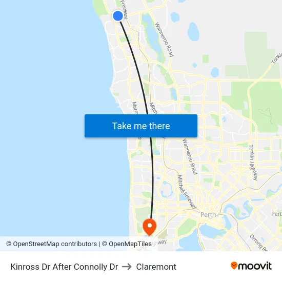 Kinross Dr After Connolly Dr to Claremont map
