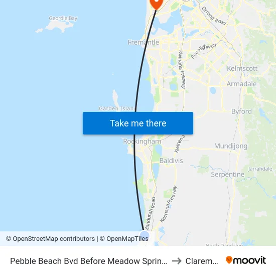 Pebble Beach Bvd Before Meadow Springs Dr to Claremont map