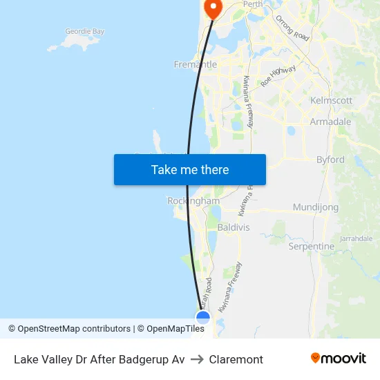 Lake Valley Dr After Badgerup Av to Claremont map