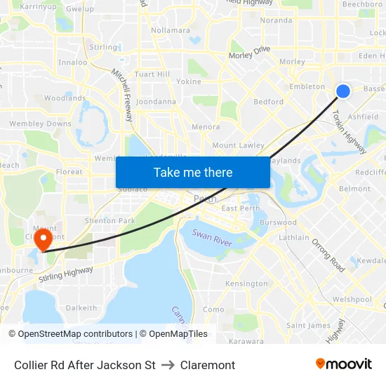 Collier Rd After Jackson St to Claremont map