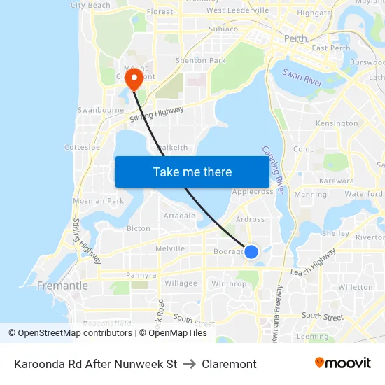 Karoonda Rd After Nunweek St to Claremont map