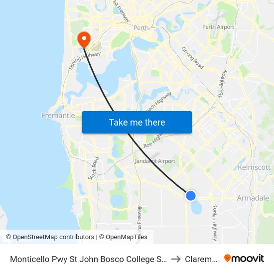Monticello Pwy St John Bosco College Stand 1 to Claremont map