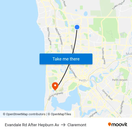 Evandale Rd After Hepburn Av to Claremont map