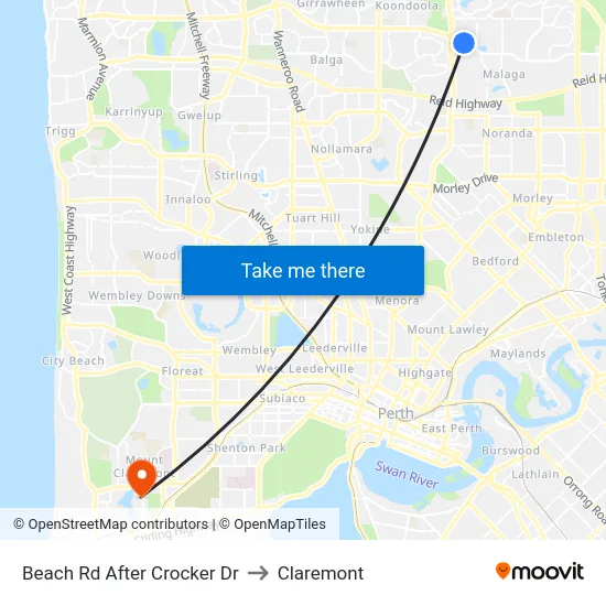 Beach Rd After Crocker Dr to Claremont map
