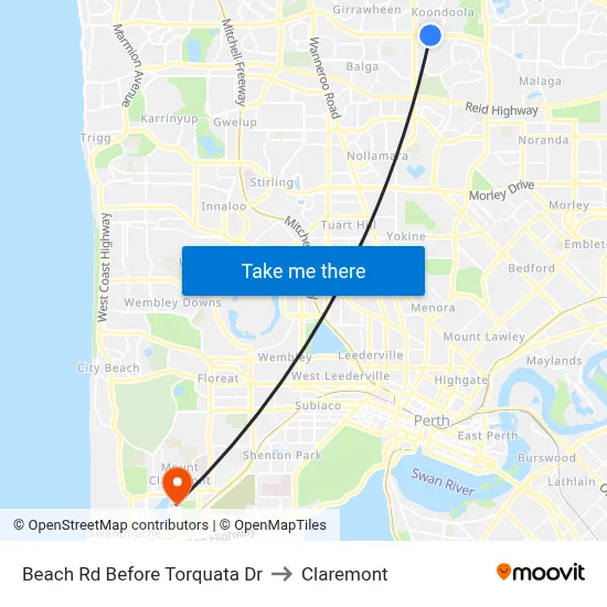 Beach Rd Before Torquata Dr to Claremont map