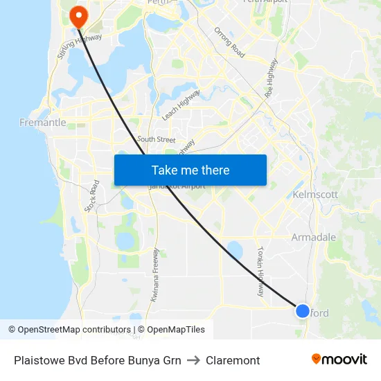 Plaistowe Bvd Before Bunya Grn to Claremont map