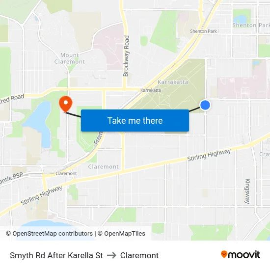 Smyth Rd After Karella St to Claremont map