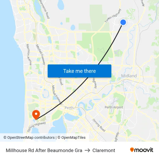 Millhouse Rd After Beaumonde Gra to Claremont map