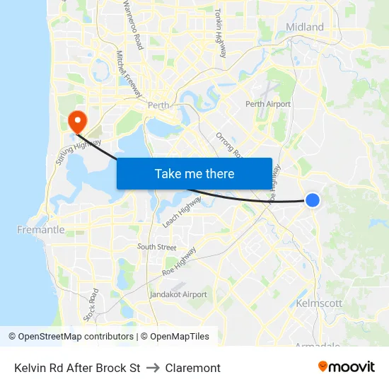 Kelvin Rd After Brock St to Claremont map