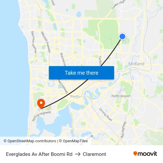 Everglades Av After Boomi Rd to Claremont map