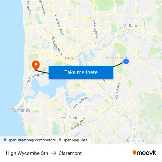 High Wycombe Stn to Claremont map