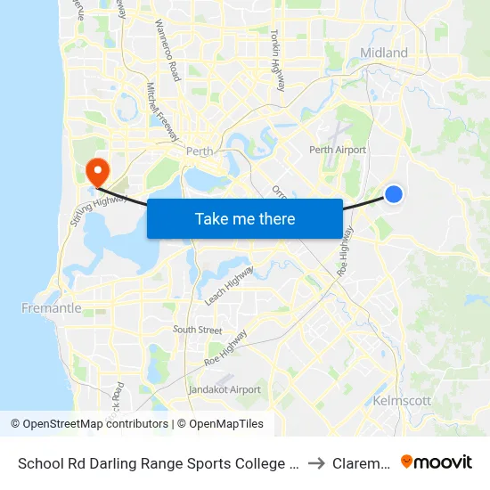 School Rd Darling Range Sports College Stand 2 to Claremont map
