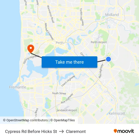 Cypress Rd Before Hicks St to Claremont map