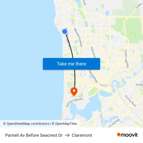 Parnell Av Before Seacrest Dr to Claremont map